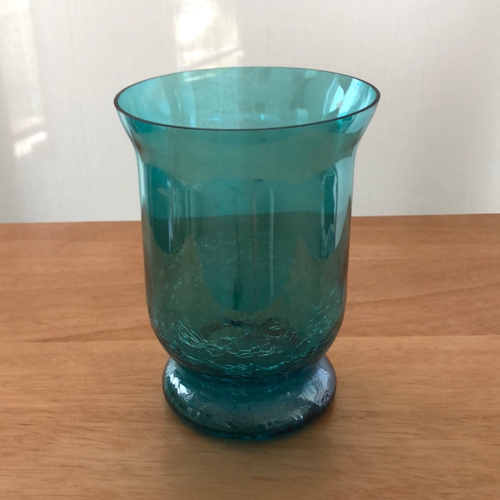 Aqua / Teal Glass vase